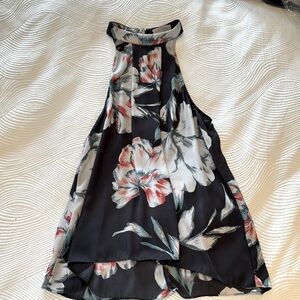 1 State floral pattern halter style tank top with flowing waist